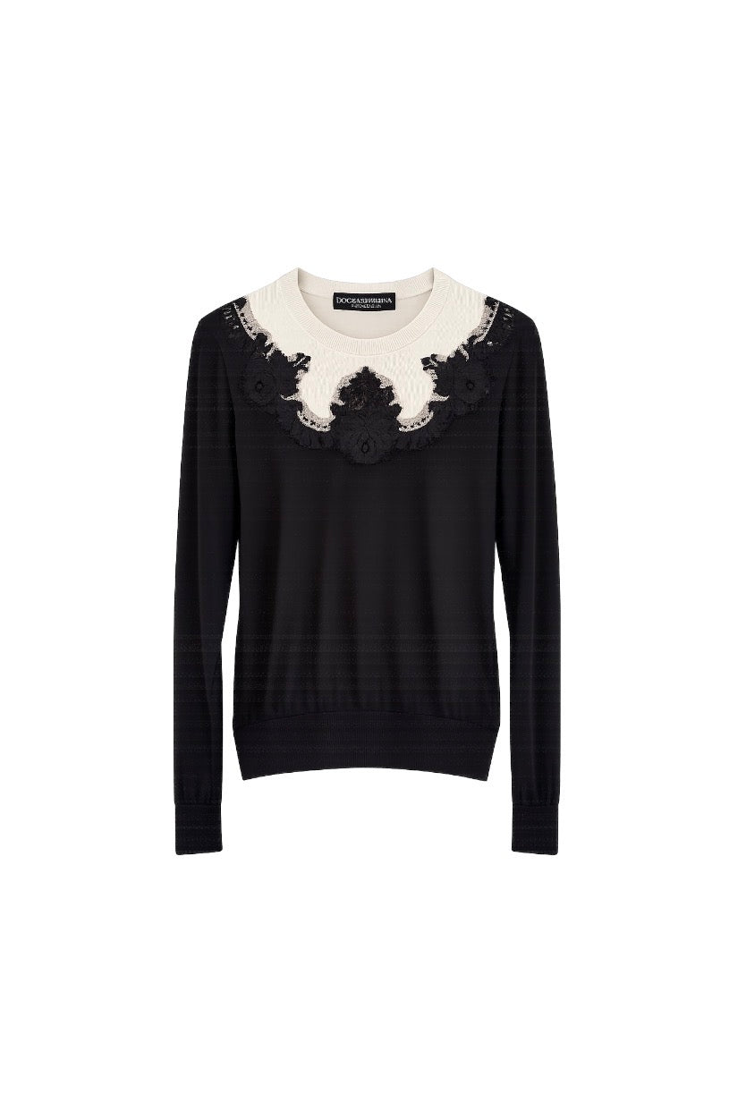 Dolce & Gabbana Merino and Lace Jumper