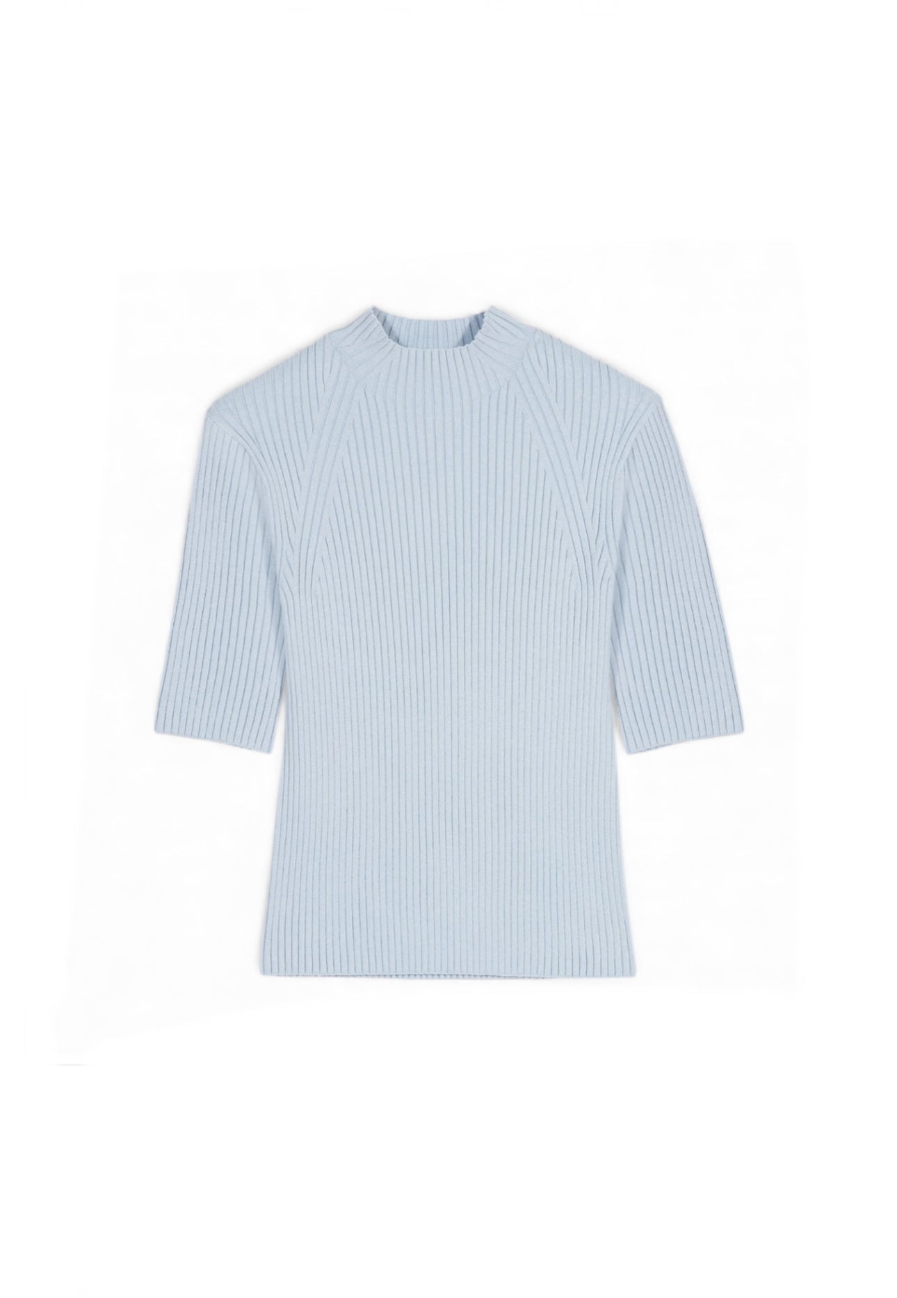 Maje Pale Blue Ribbed Top
