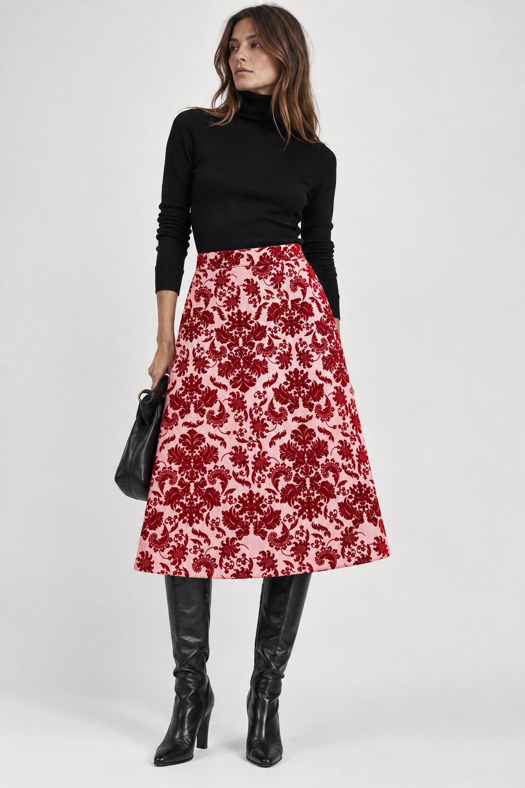 La Veste Pink Red Flocked Skirt