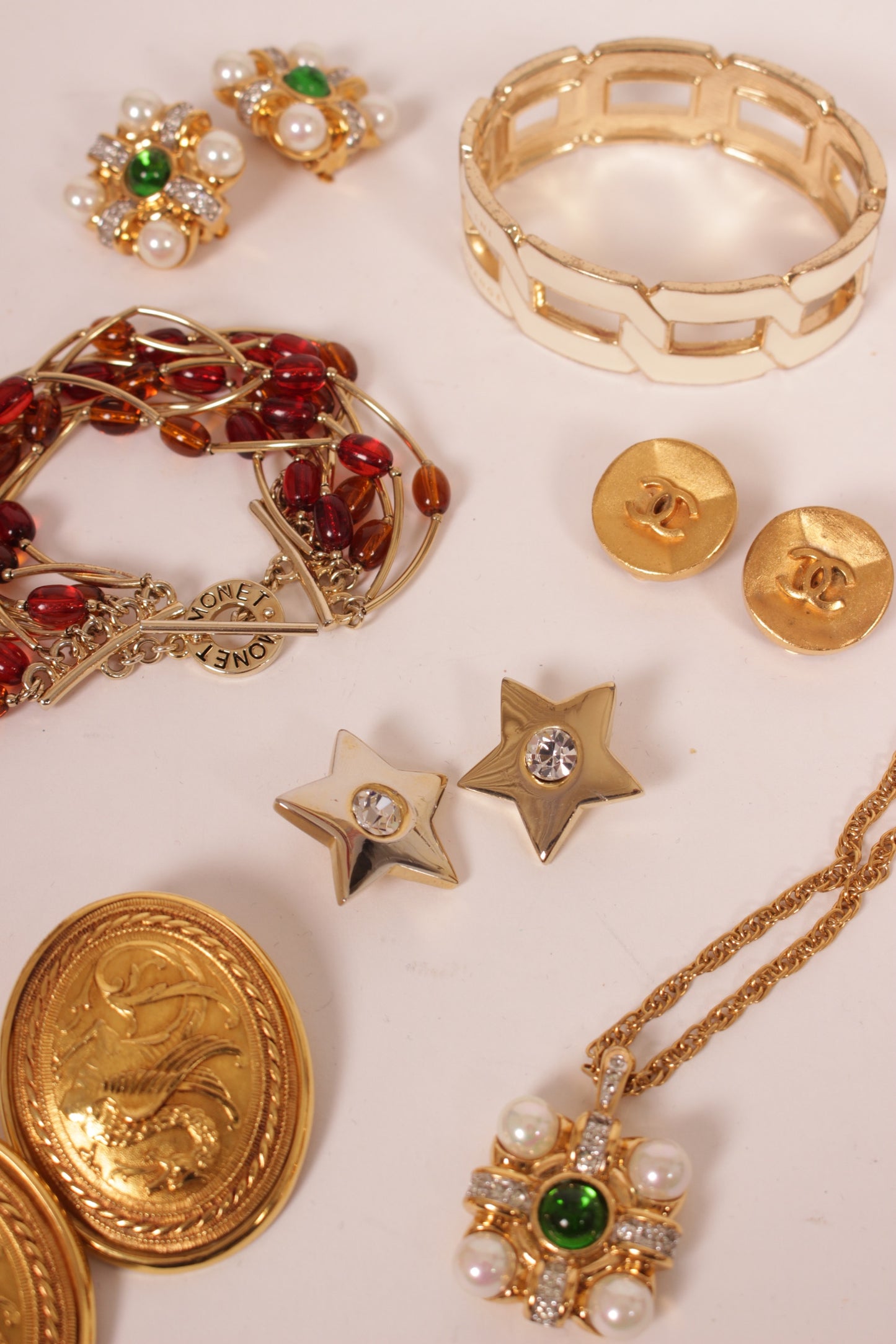 Chanel Clip On Logo Earrings