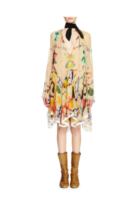 Chloe Multicoloured Chiffon Dress