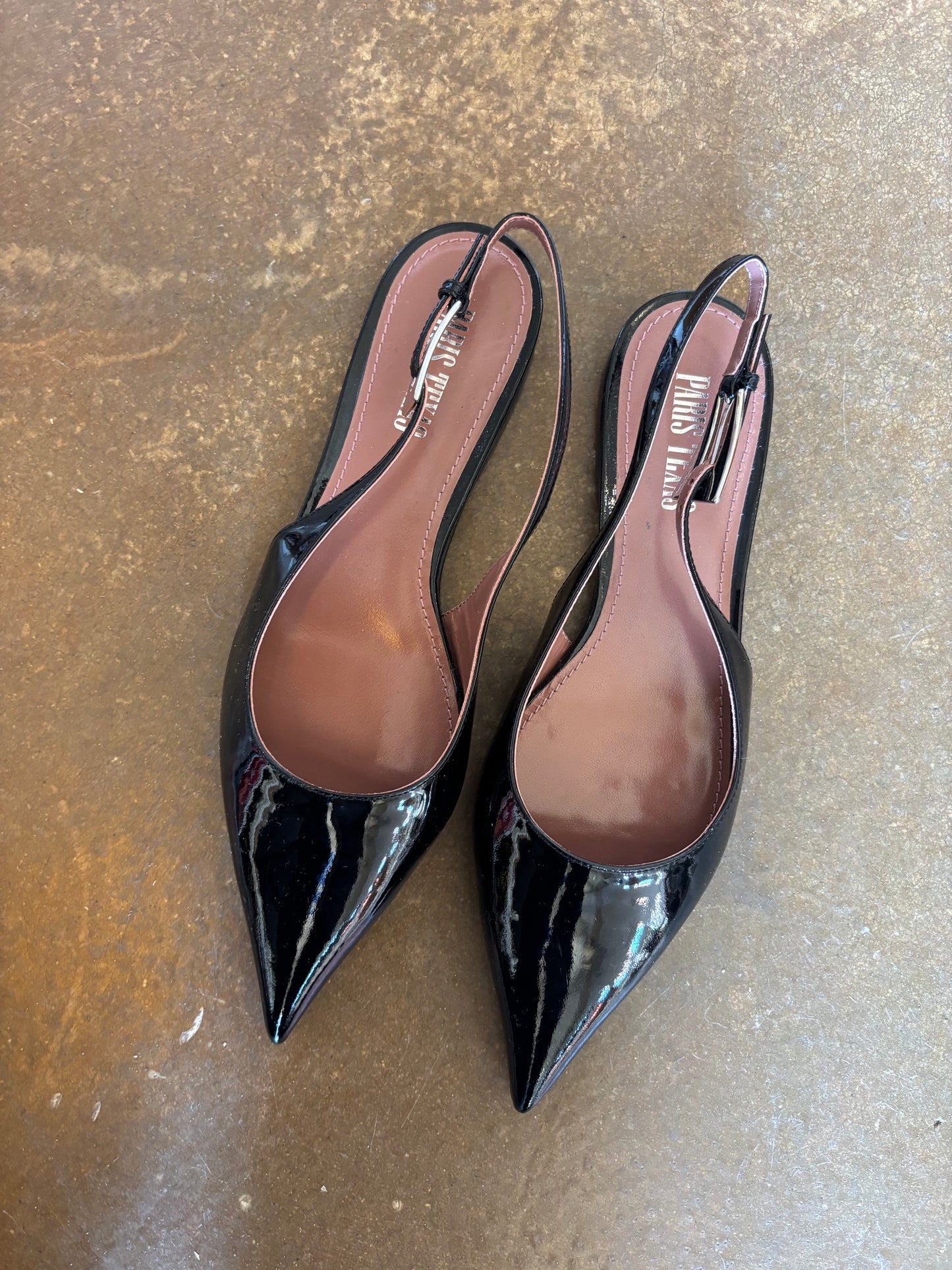Paris Texas Black Patent Sling Backs - new