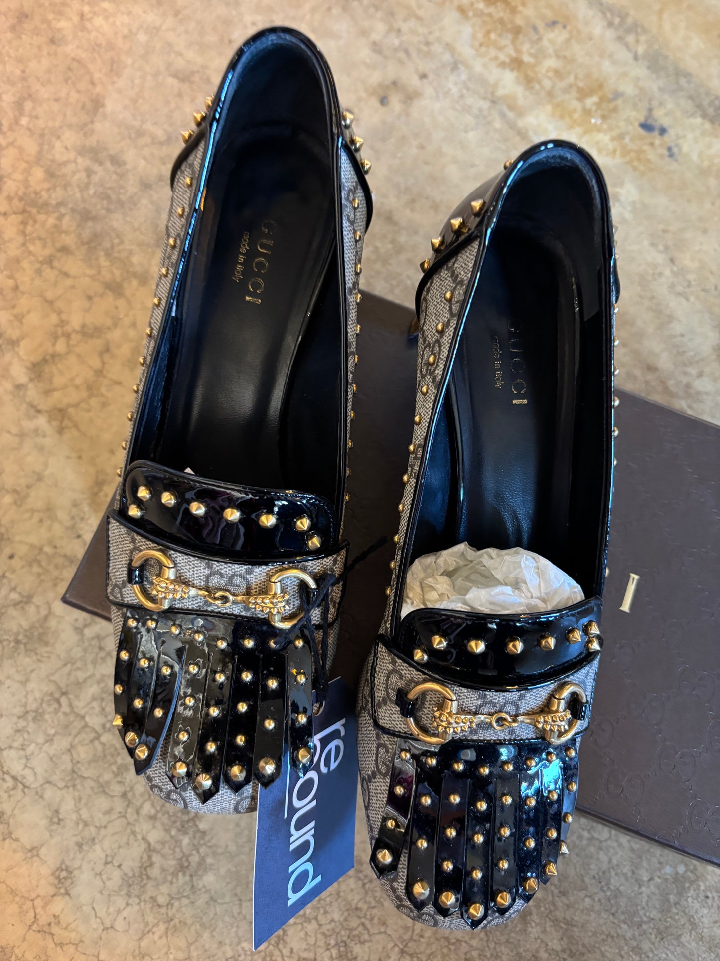 Gucci Supreme Studded Loafers