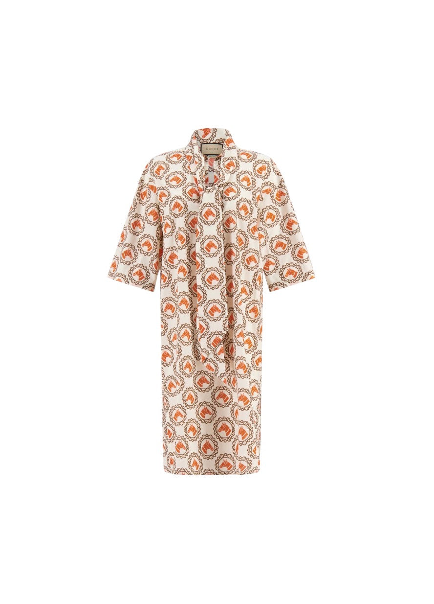 Gucci Horse Print Cotton Dress