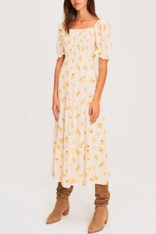 Ba&sh Yellow Floral Dress