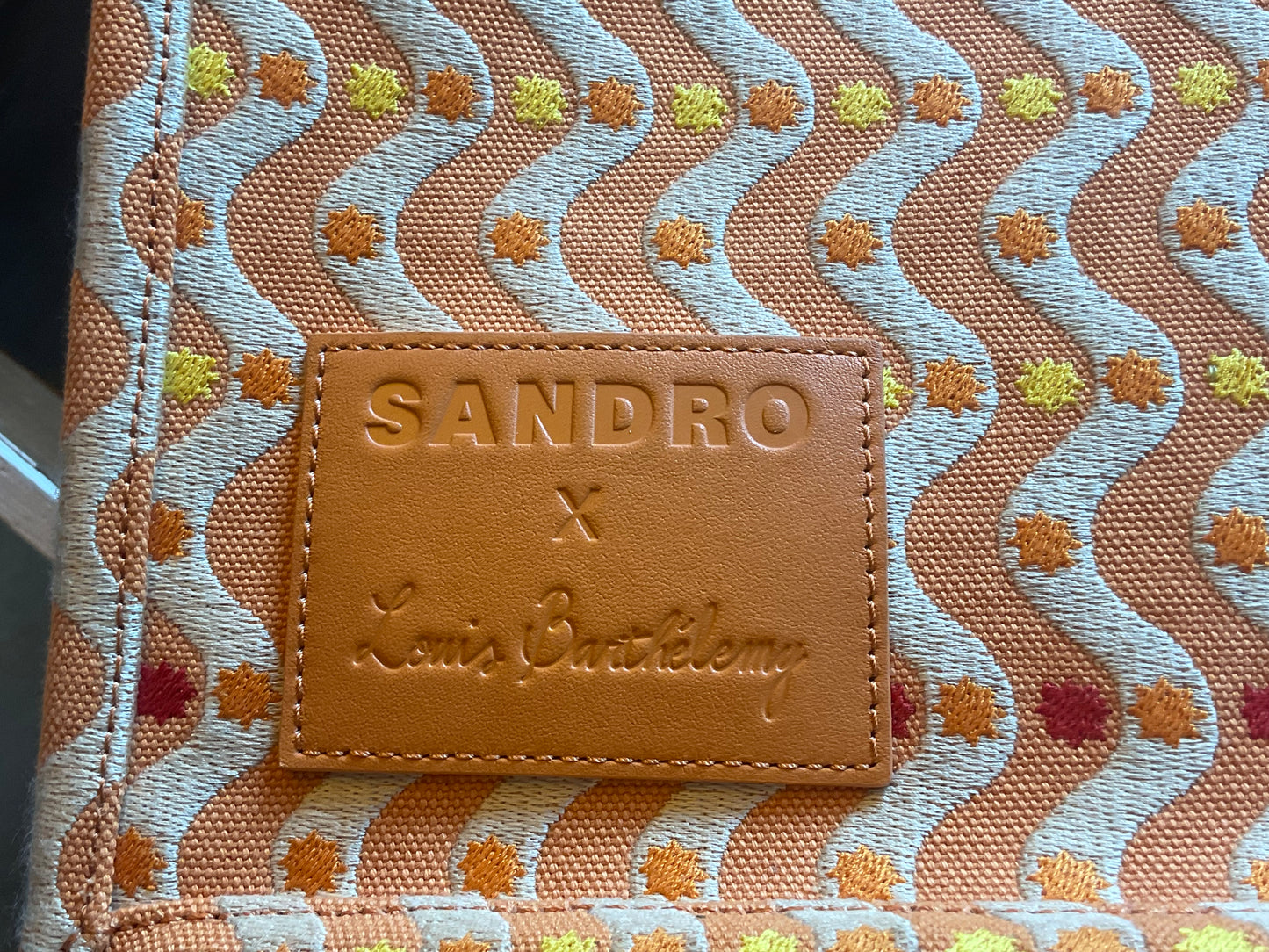 Sandro x Louis Barthelemy Orange Embroidered Kasbah Tote