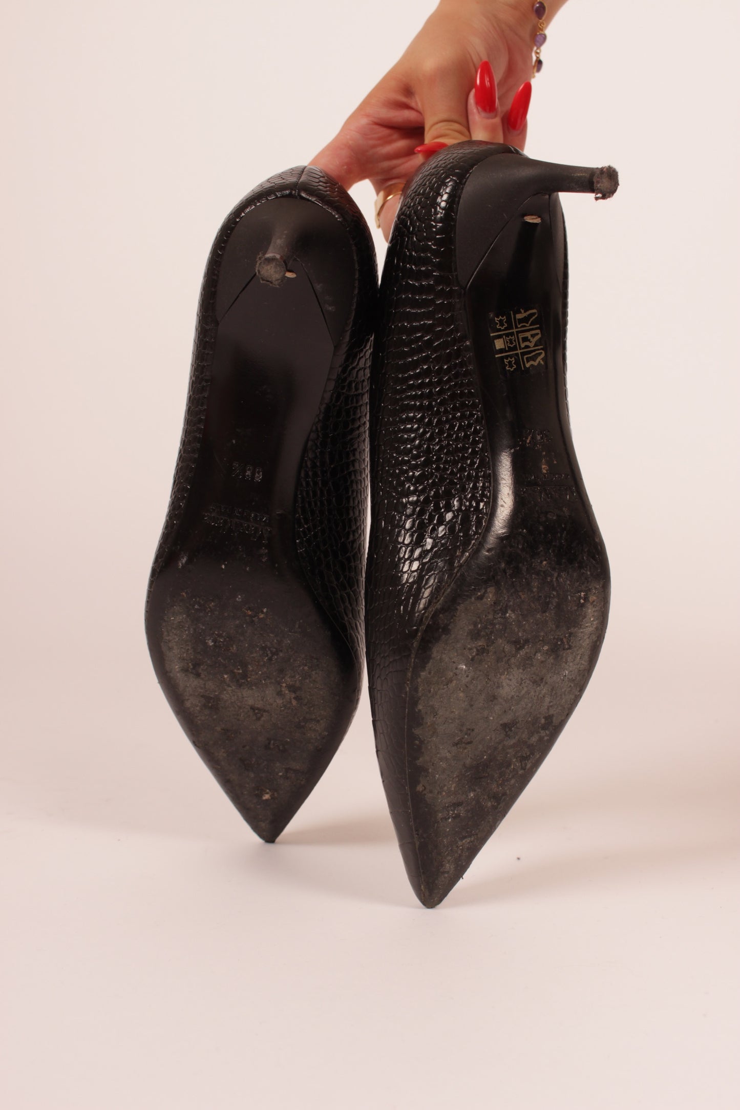 Max Mara Moc Croc Kitten Heels