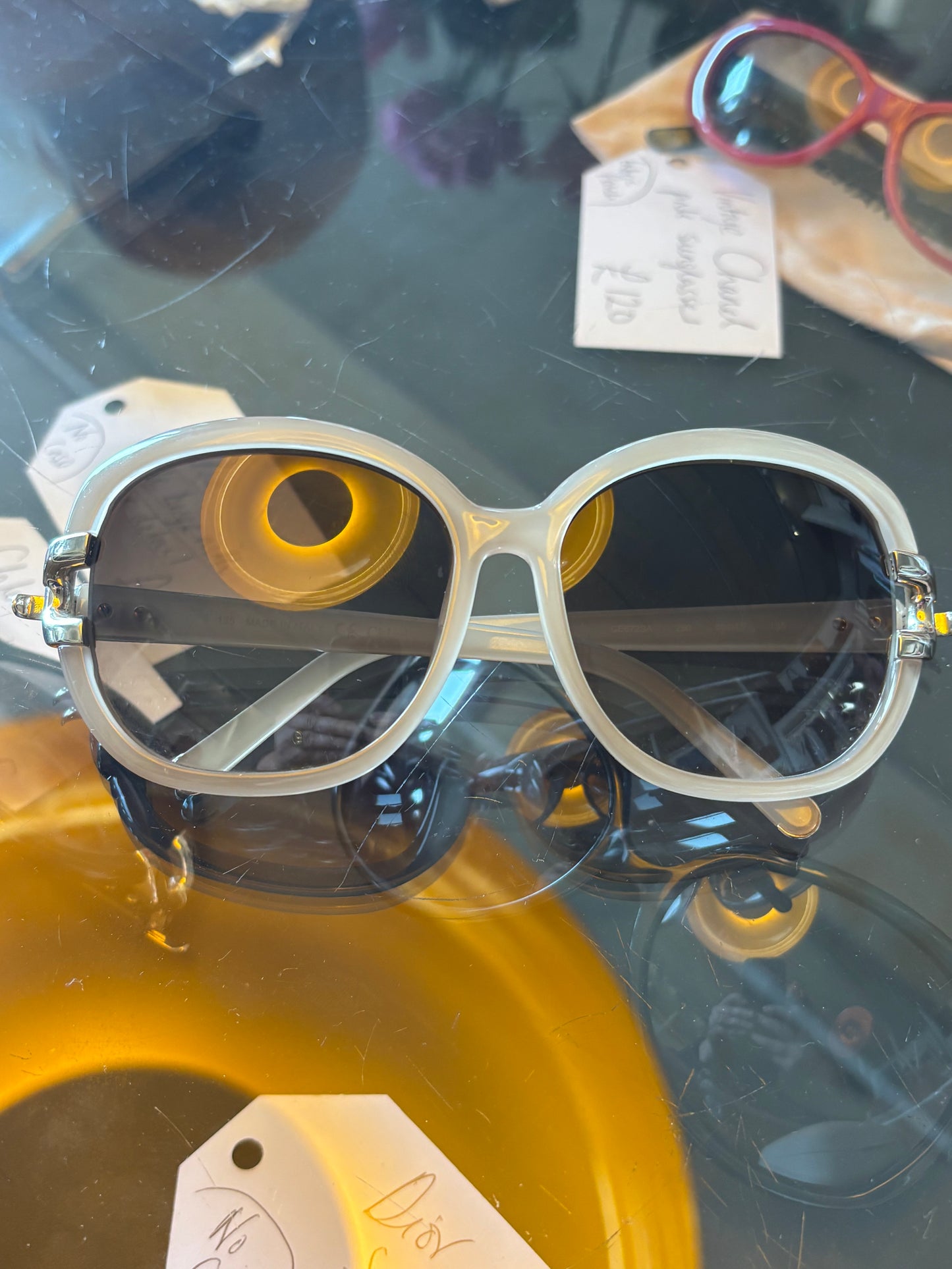 Chloe Oversized Beige Sunglasses