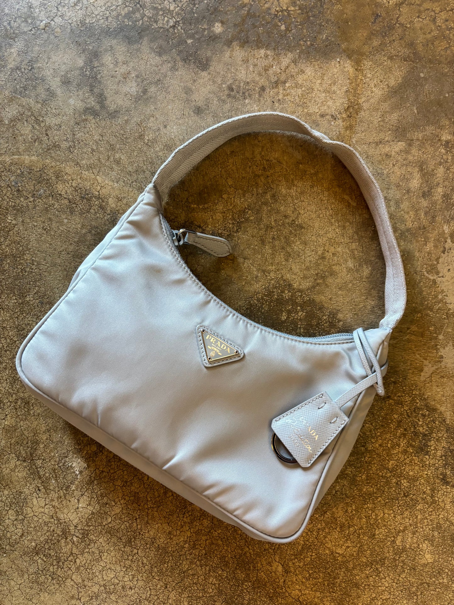 Prada Grey 2005 Re-Edition Nylon Bag