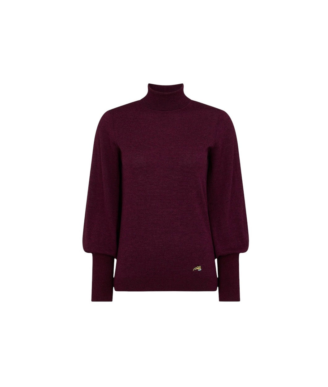 Bella Freud Wine Polo Neck Sweater