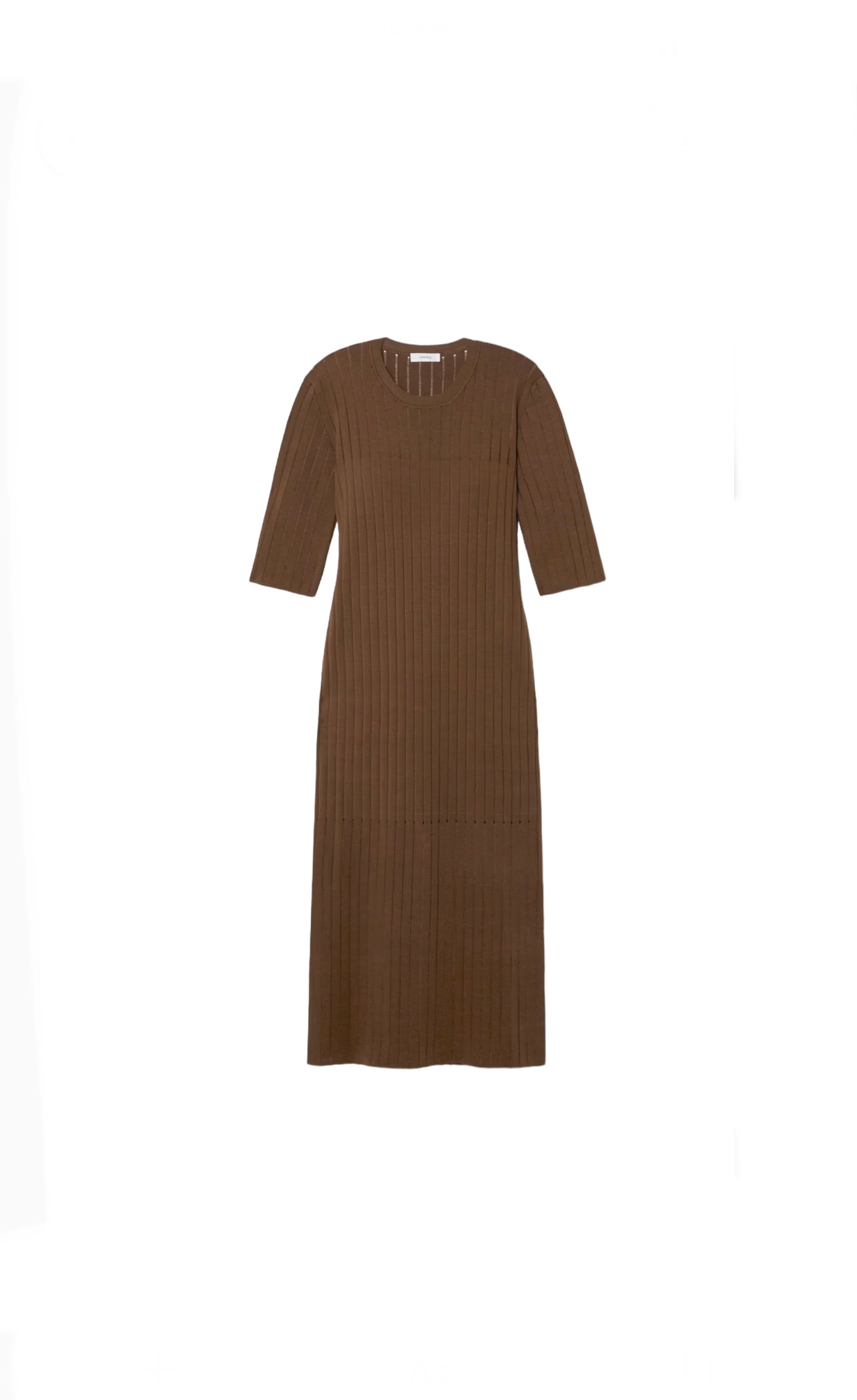Load image into Gallery viewer, Casasola  Chocolate Silk Ribbed Dress
