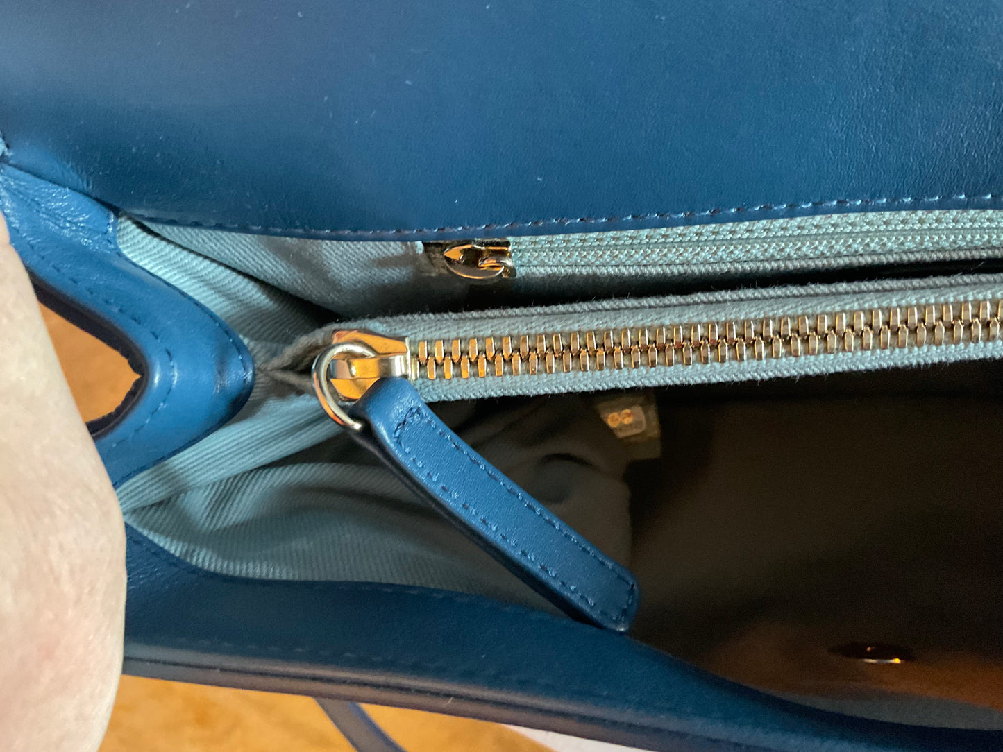 Chanel Blue Chevron Flap Bag