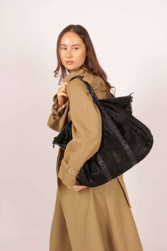 Vintage Gucci Black Pony Hair Bag