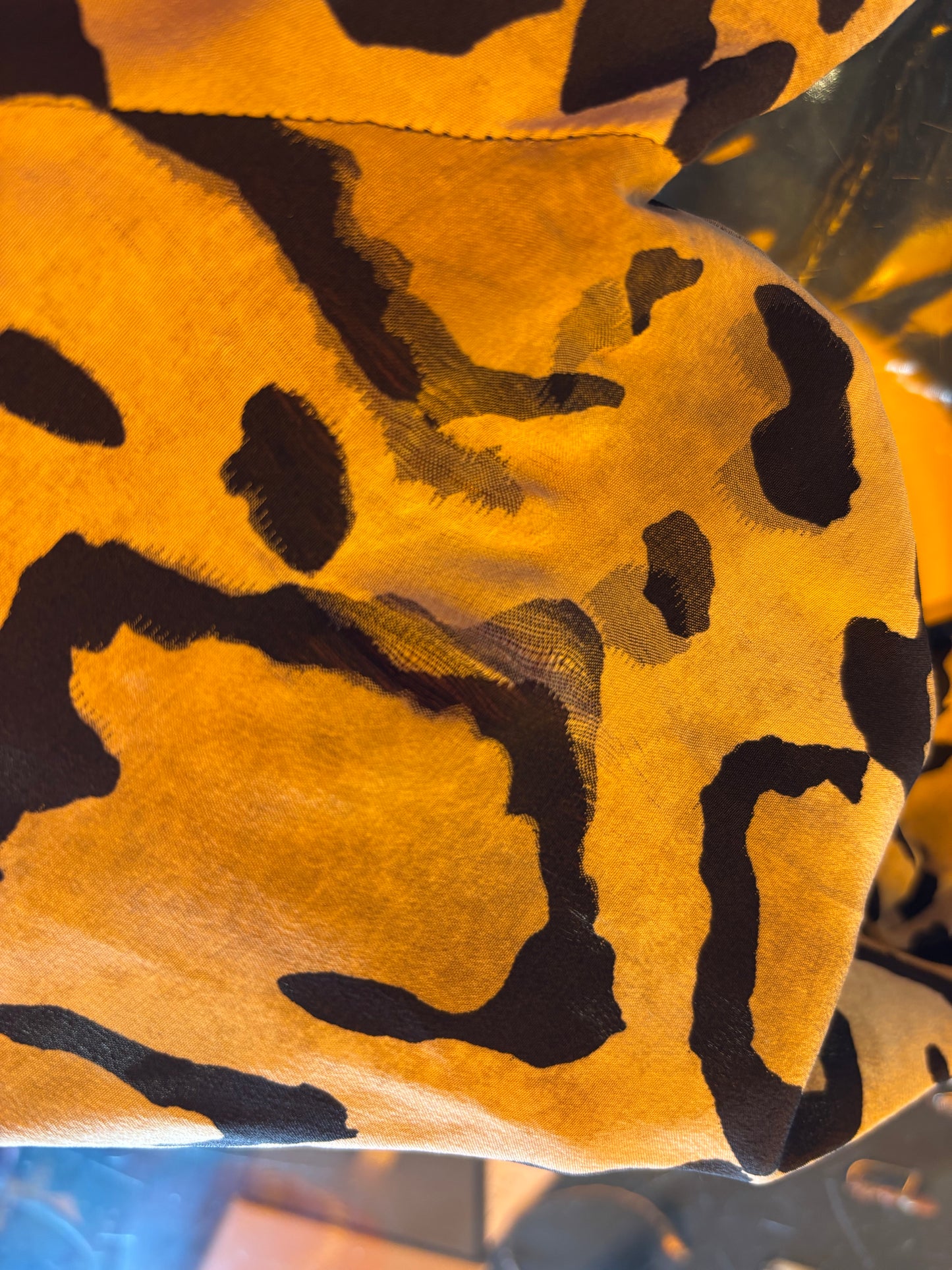 Vintage Gucci Silk Leopard Blouse