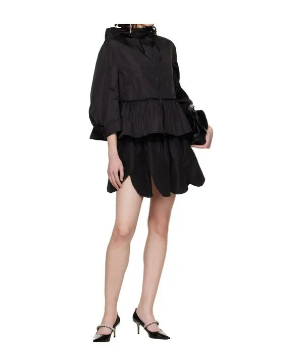 Simone Rocha Black Taffeta Petal Skirt