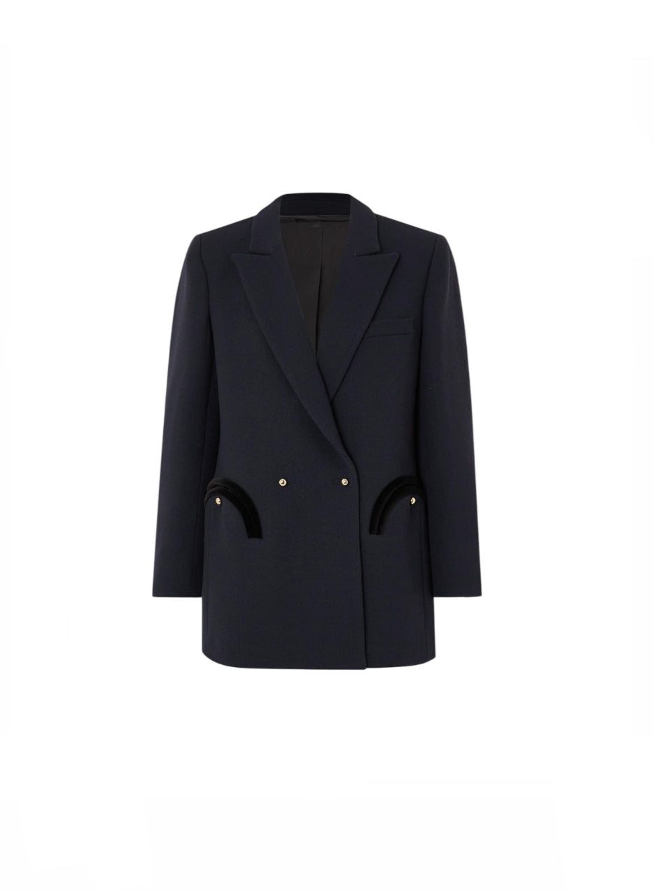 Blaze Milano Navy Wool Everday Blazer
