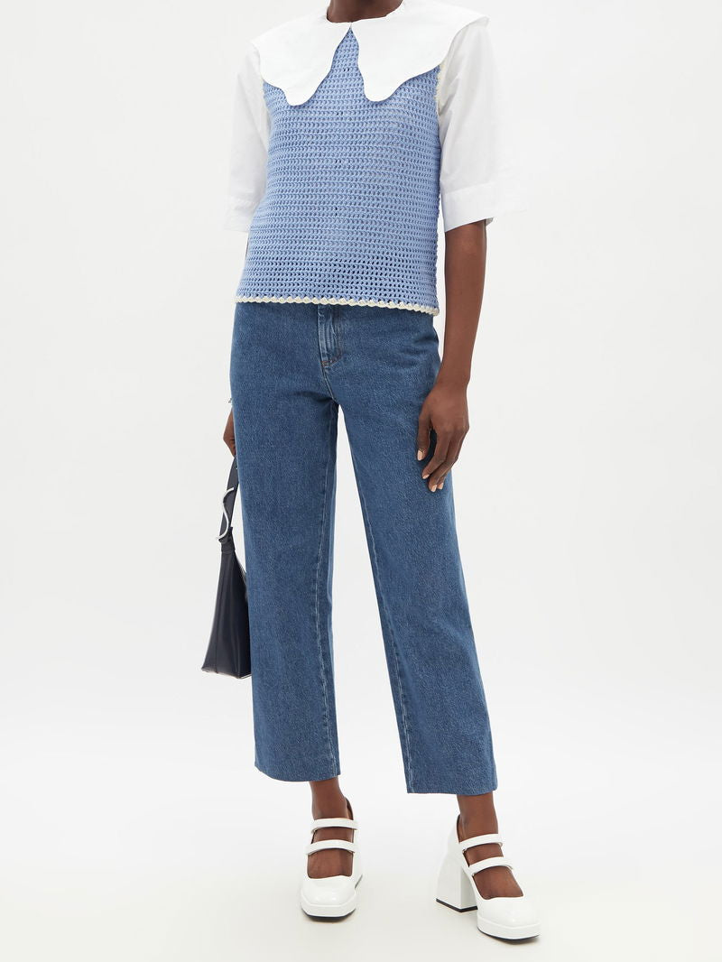 Shrimps Blue Crochet Tank