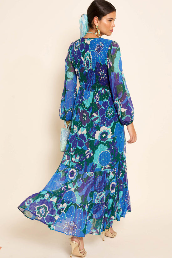 Rixo Blue Chiffon Dress