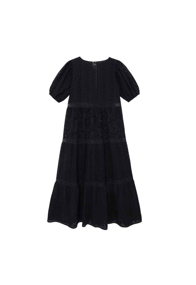 Desigual Black Broderie Dress
