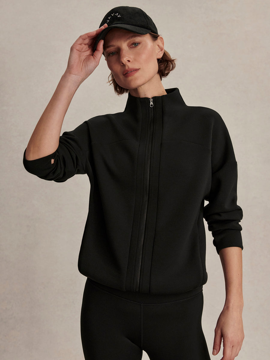 Varley Black Zip Through Sweatshirt