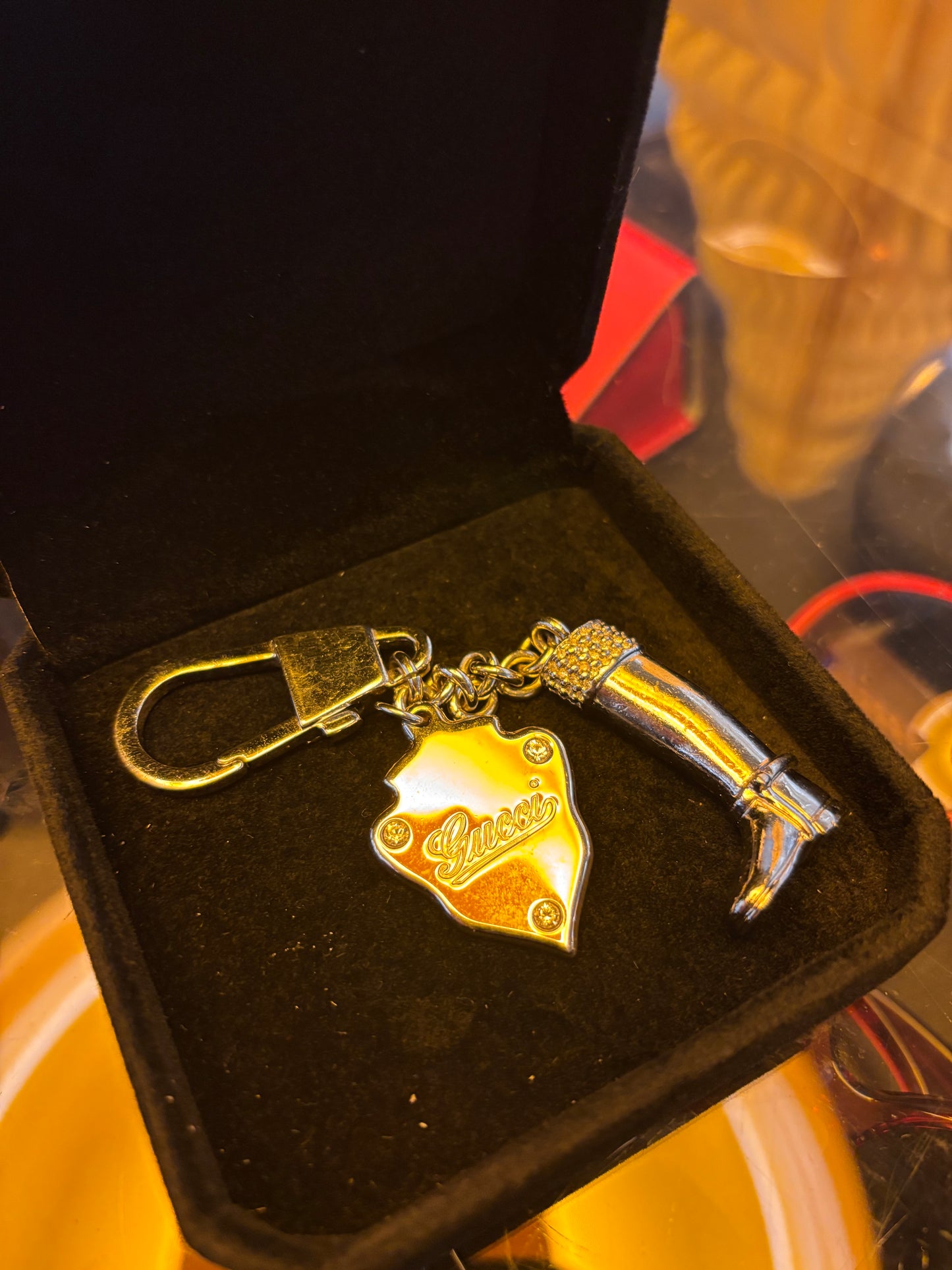 Vintage Gucci Silver Riding Boot Keyring/Bag Charm