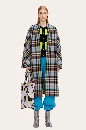 Stine Goya Wool Plaid Coat