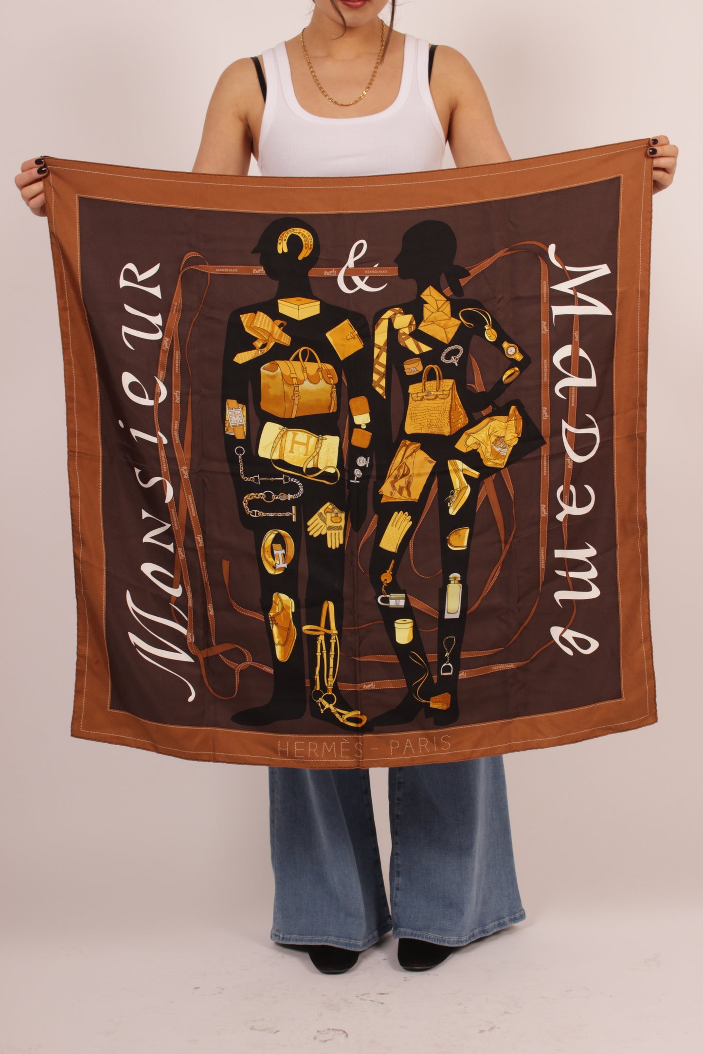 Hermes Madam Monsieur Silk Scarf