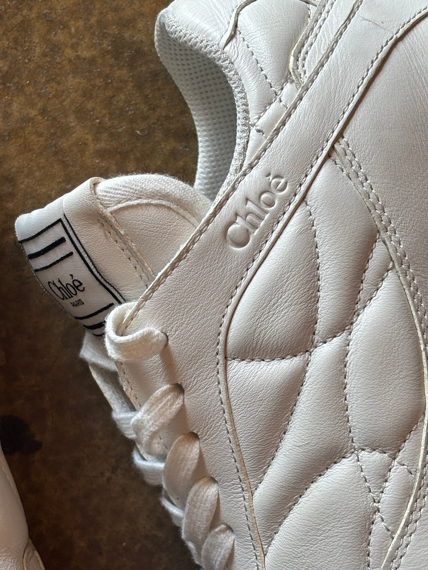 Chloe Trainers Kick Low White Leather Trainers