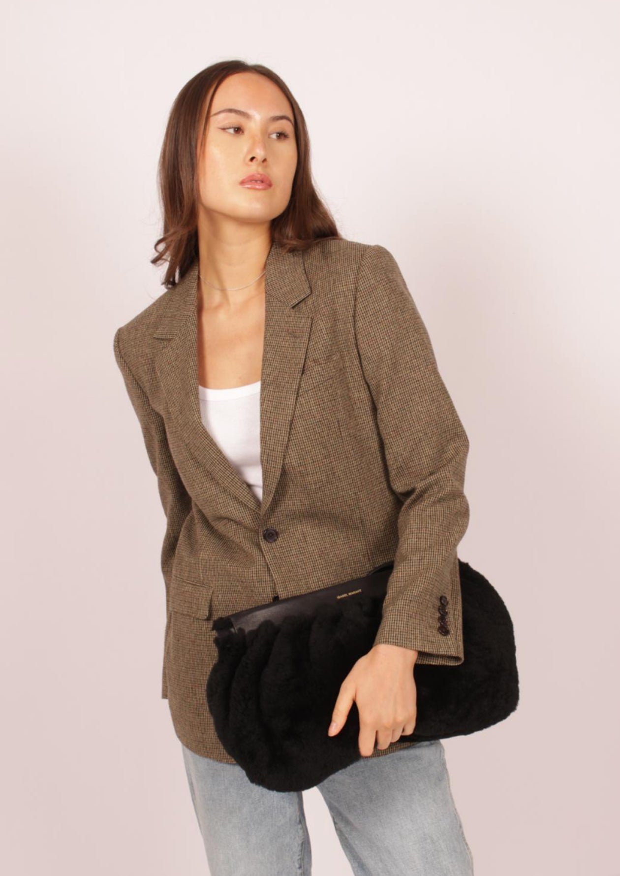 Isabel Marant Oversized Shearling Clutch