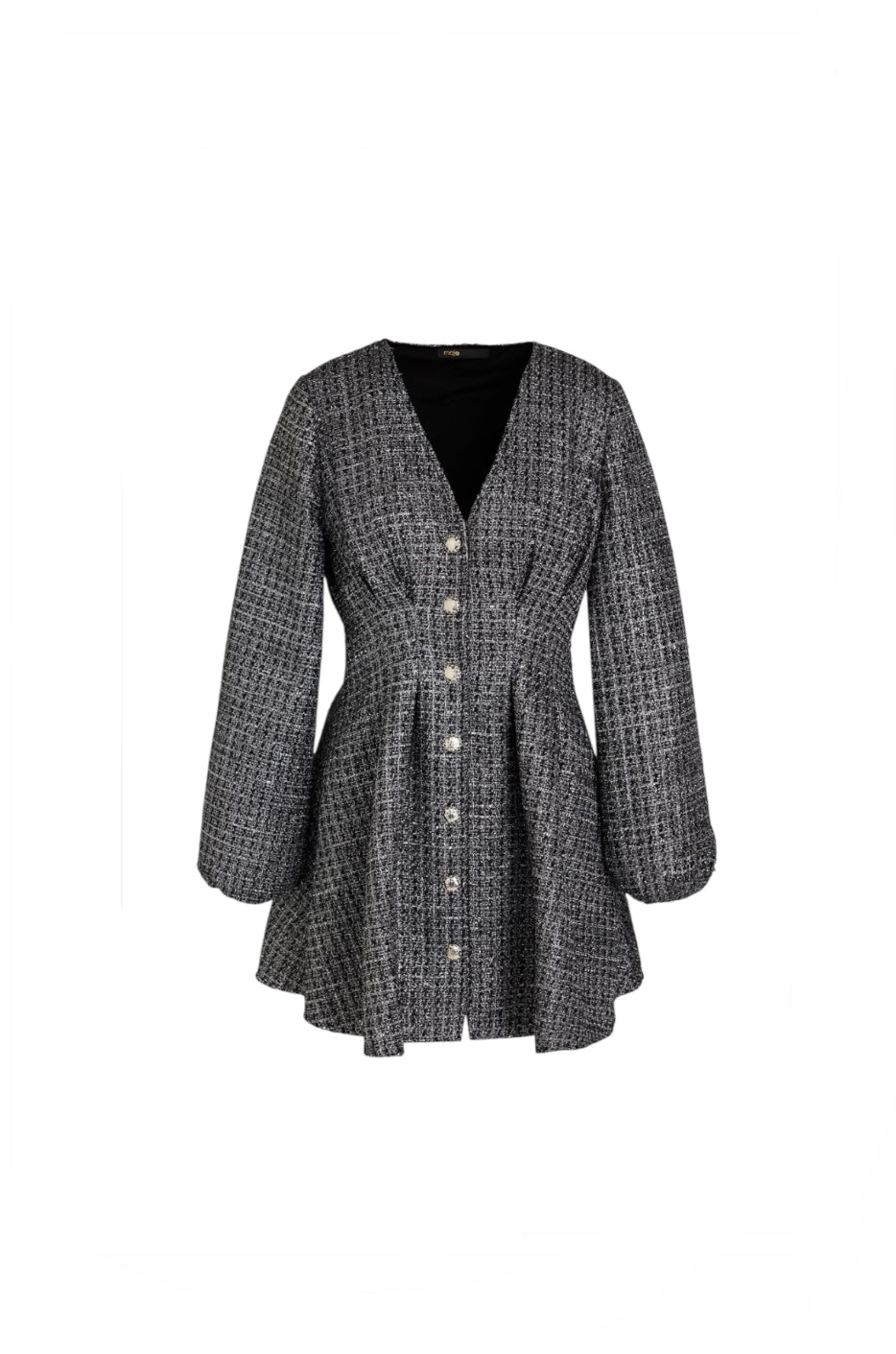 Maje Silver Tweed Skater Dress