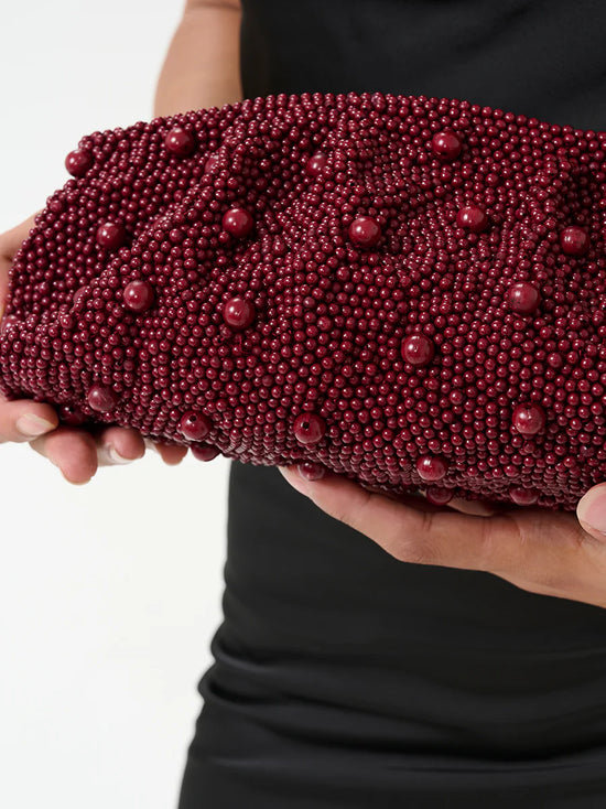 Gestuz Wine Beaded Bag