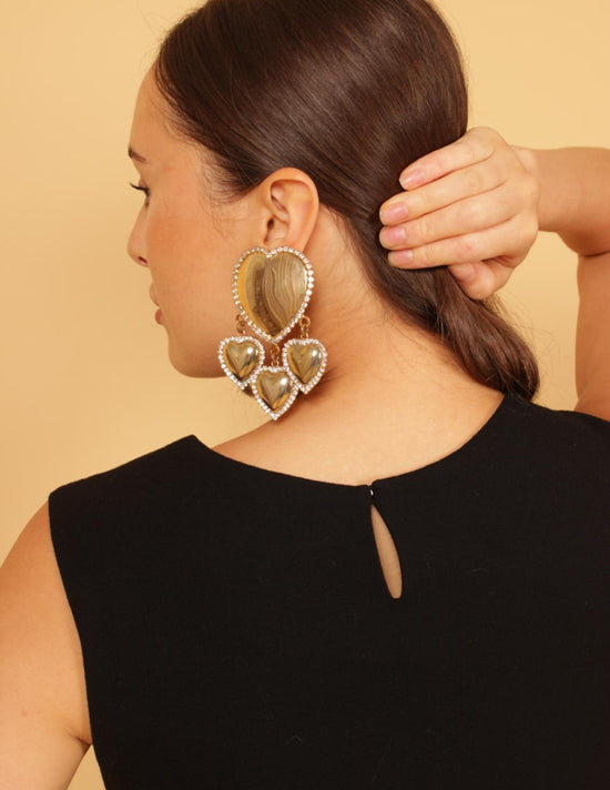 Alessandra Rich Heart Crystal Earrings