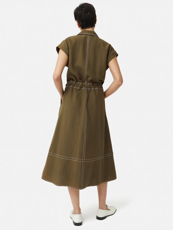 Jigsaw Brown Linen Dress