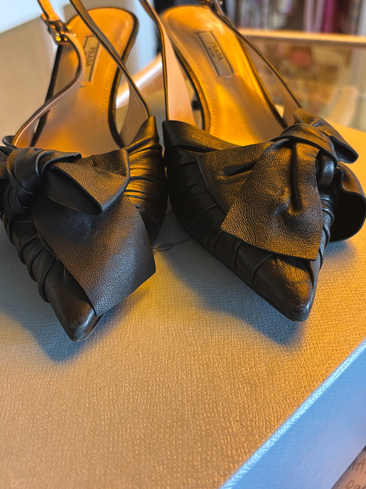 Prada Bow Kitten Heels