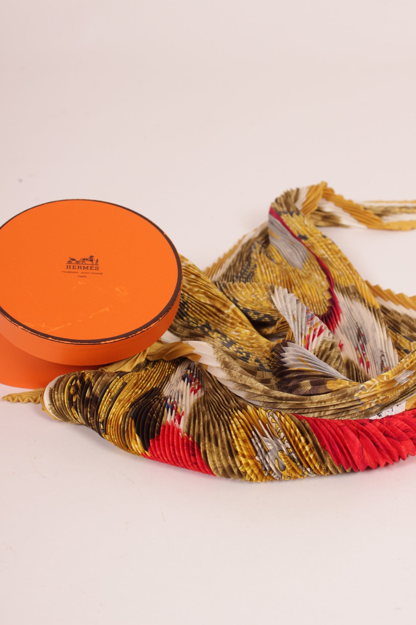 Hermes Vintage Pleated Scarf