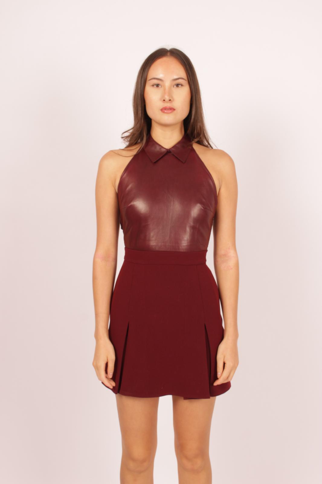 Gucci Wine Leather Dress