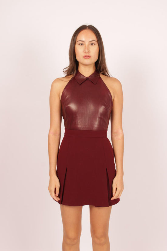 Gucci Wine Leather Dress