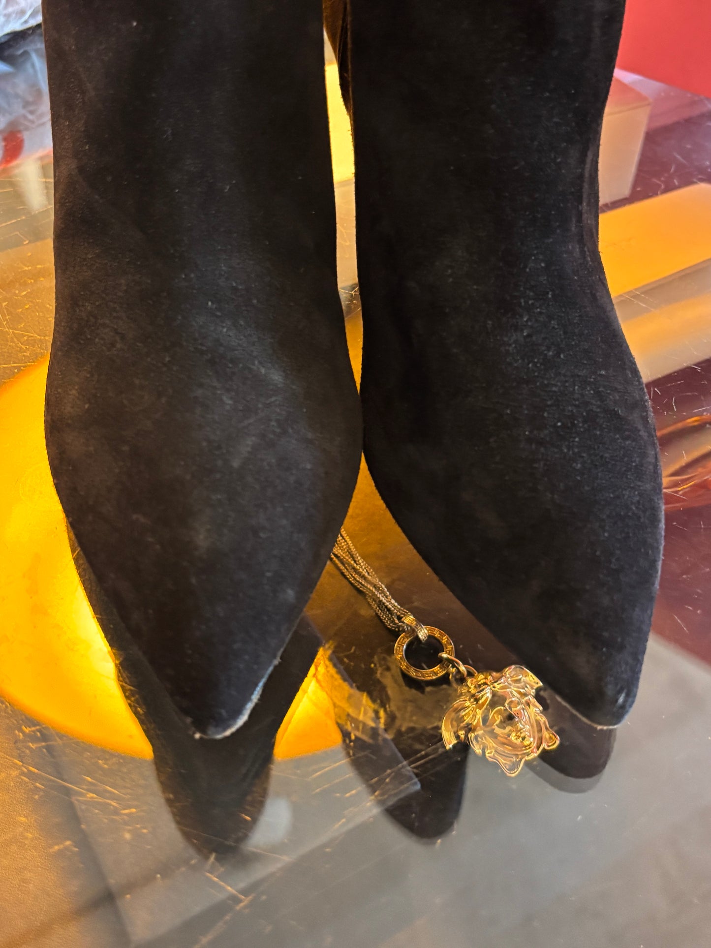 Paris Texas Black Suede Slouch Boots