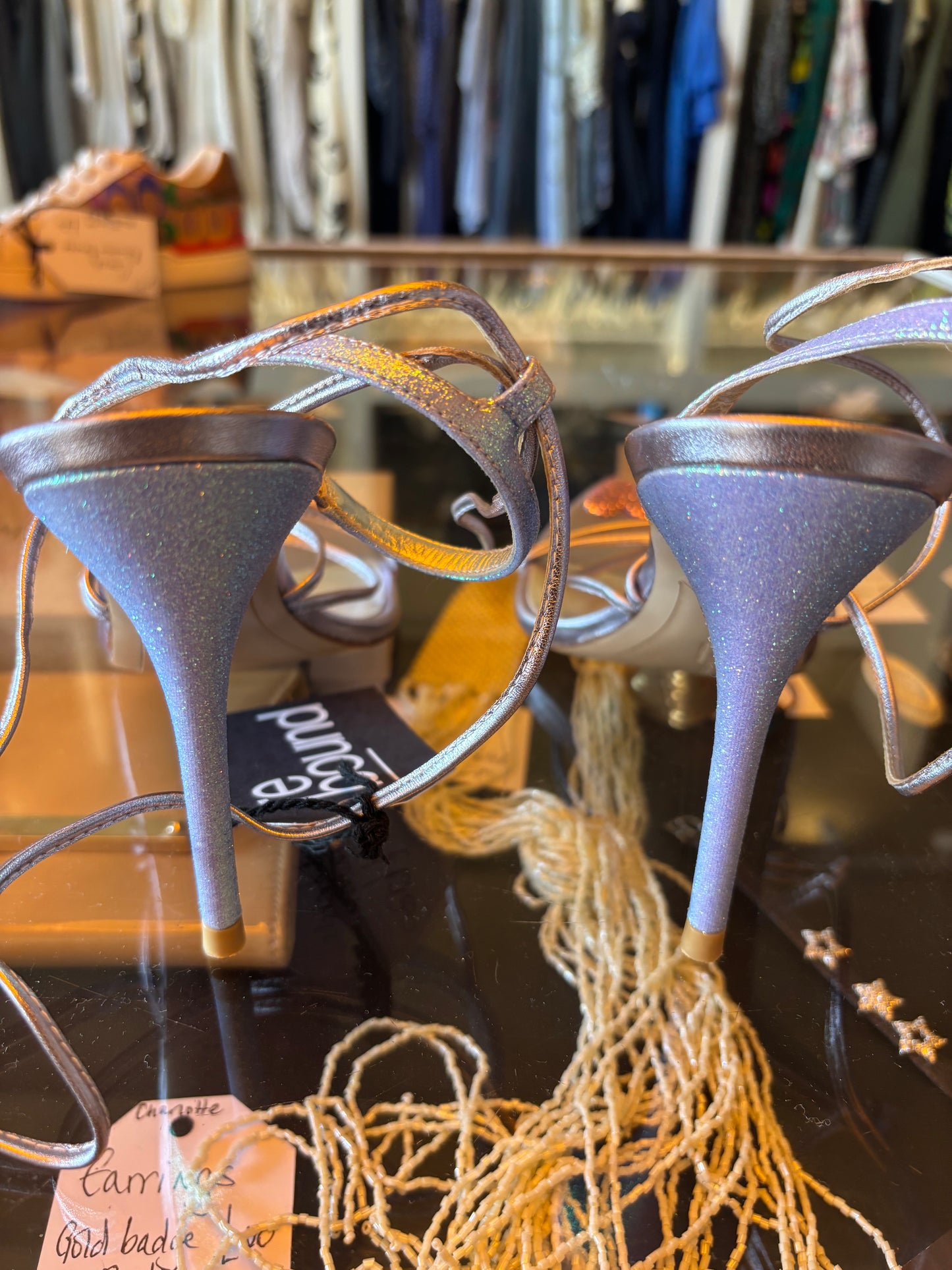 Sophia Webster Silver Heart Heels
