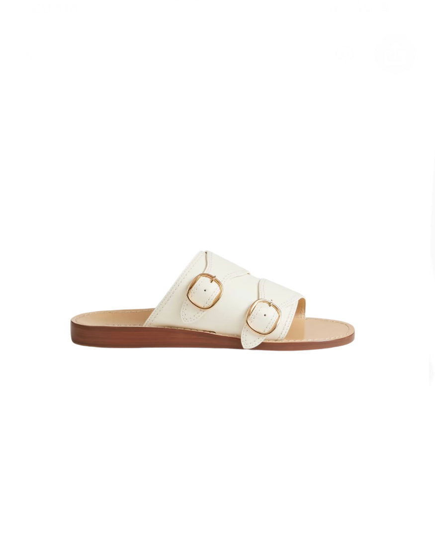 Gabriella Hearst Cream Buckle Sandals - new