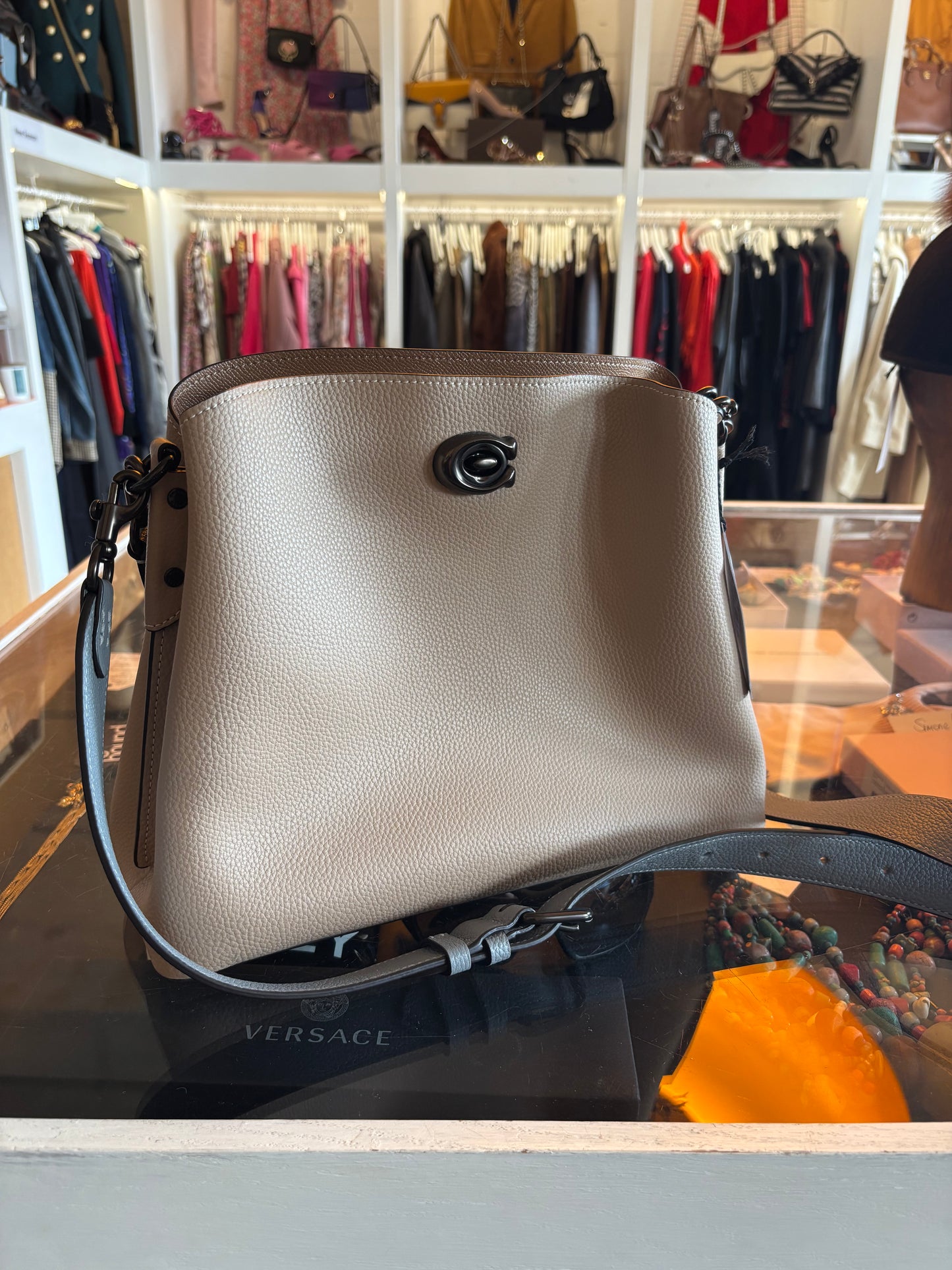 Coach Beige Leather Willow Bag