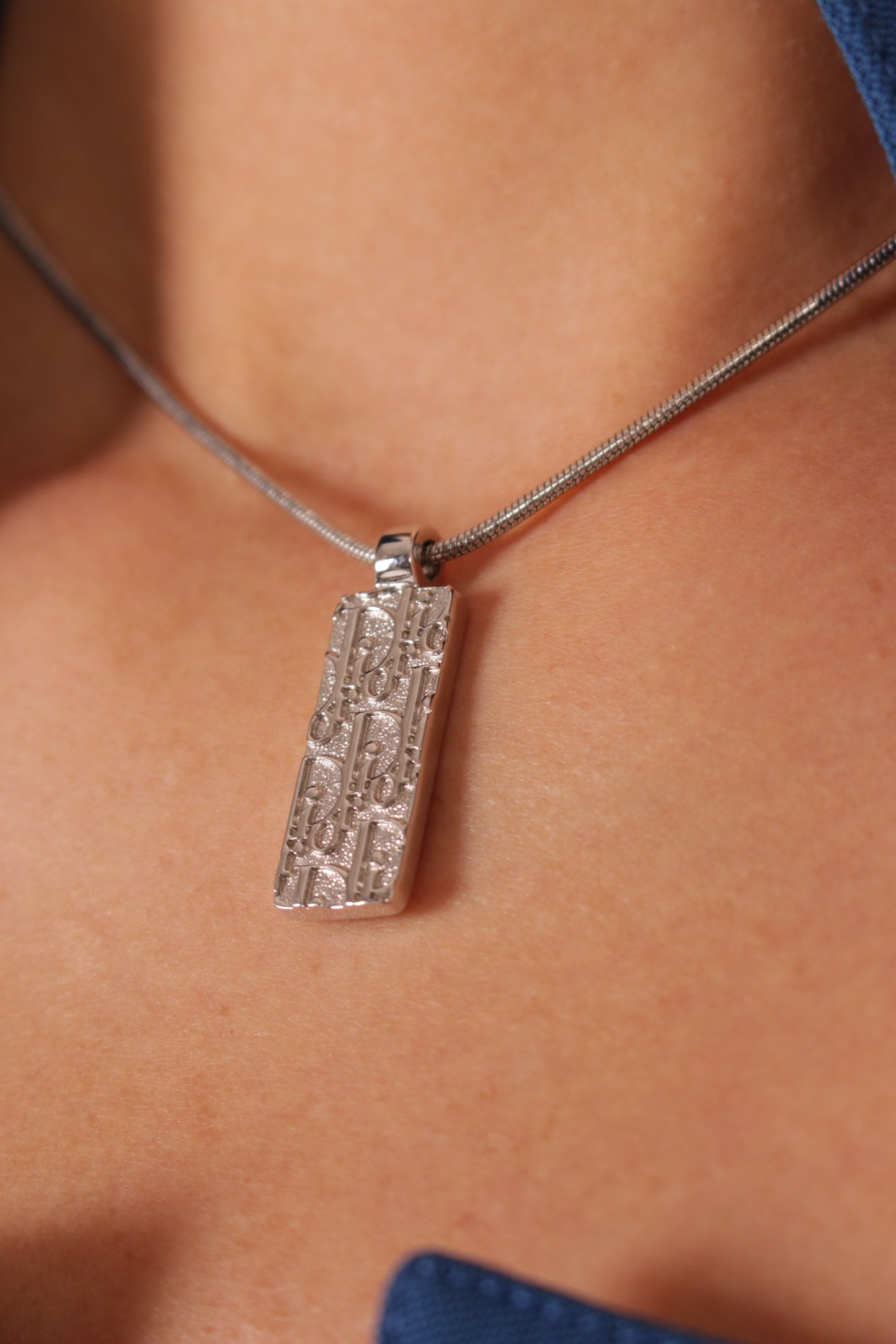 Dior Galliano era Reversible Silver Necklace