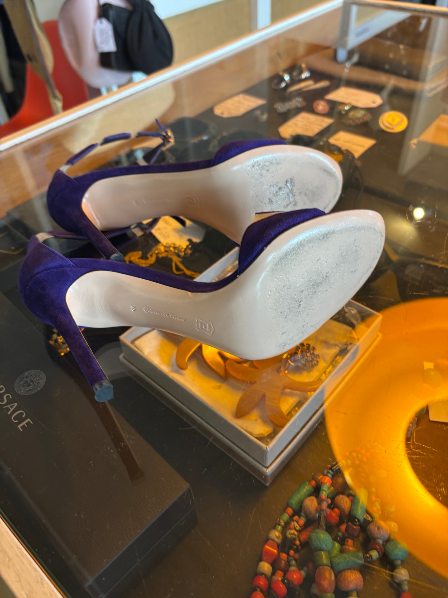 Gianvito Rossi Violet Suede Heels