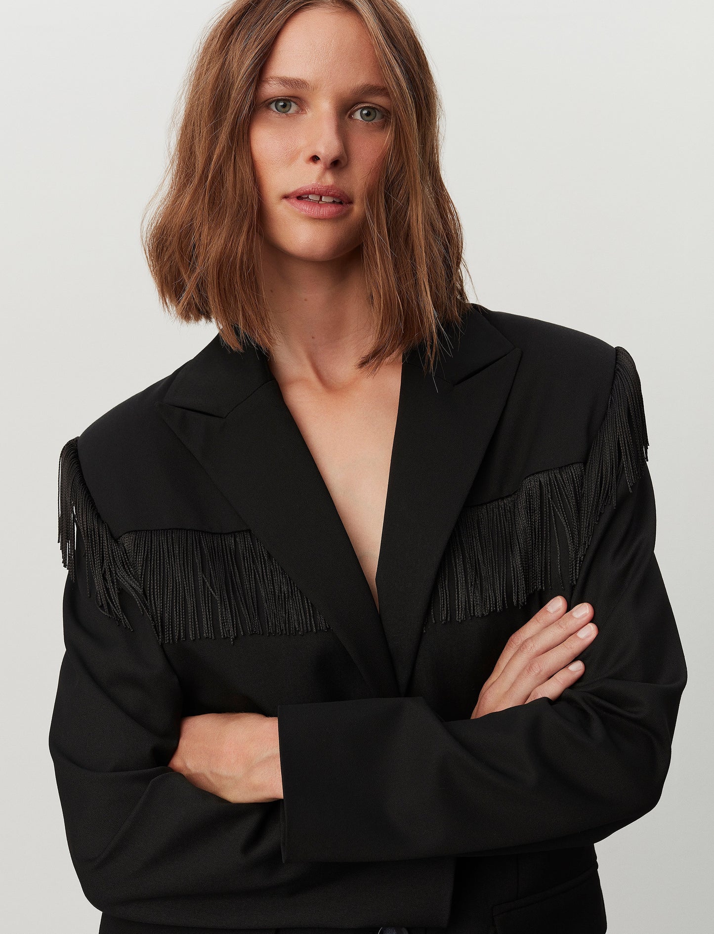 2nd Day Black Fringed Blazer