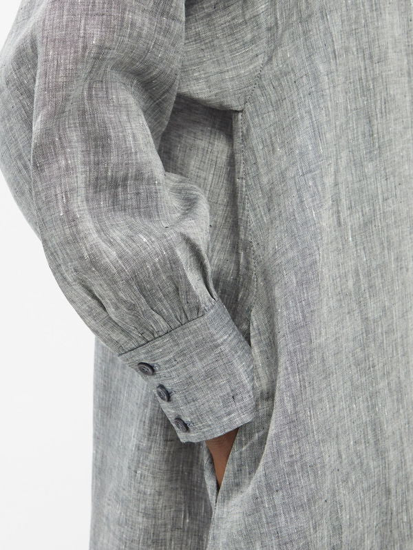 Asceno Organic linen Maxi Shirt Dress