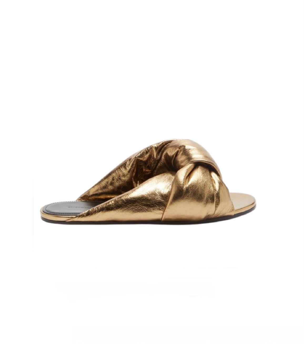 Balenciaga Gold Drappy Sandals