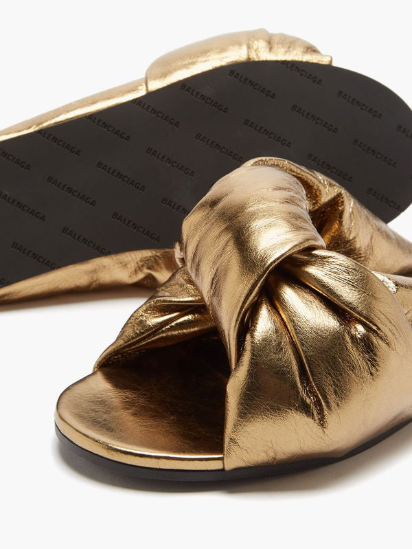 Balenciaga Gold Drappy Sandals