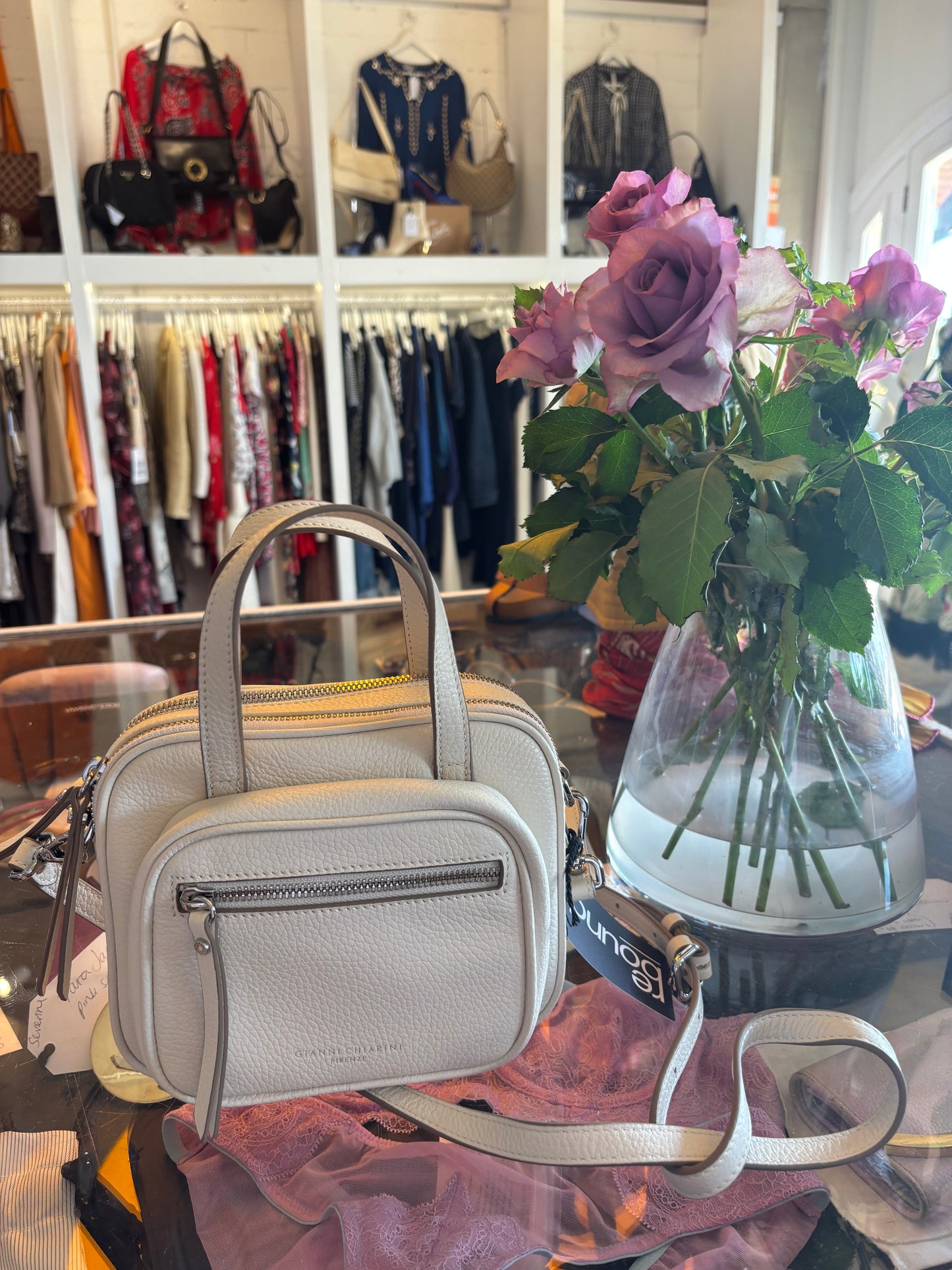 Gianni Chiarini Cream Leather Bag