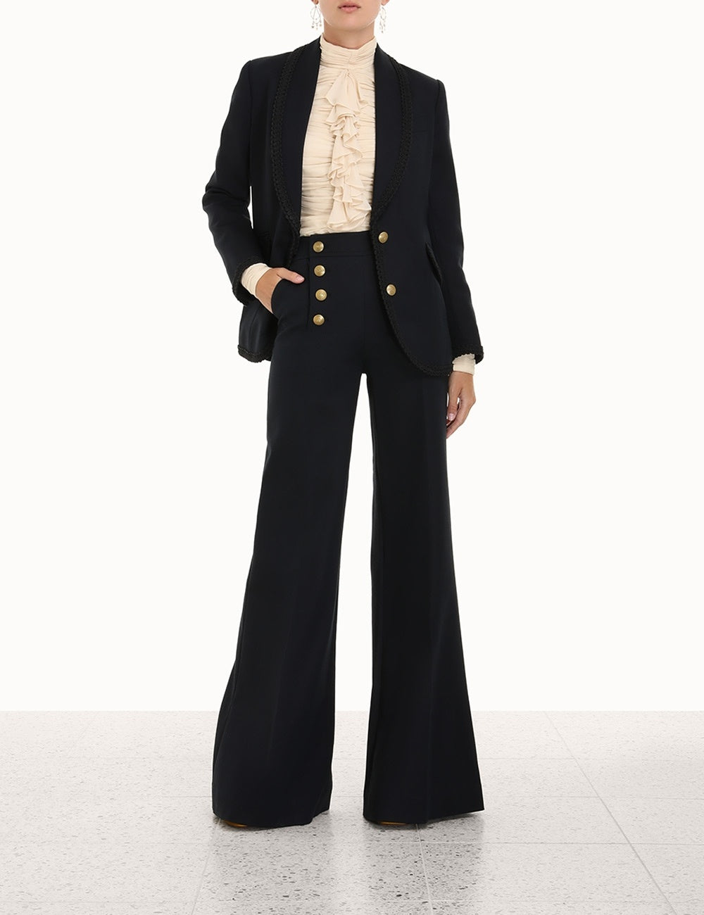 Zimmerman Celestial Shawl Collar Navy Blazer