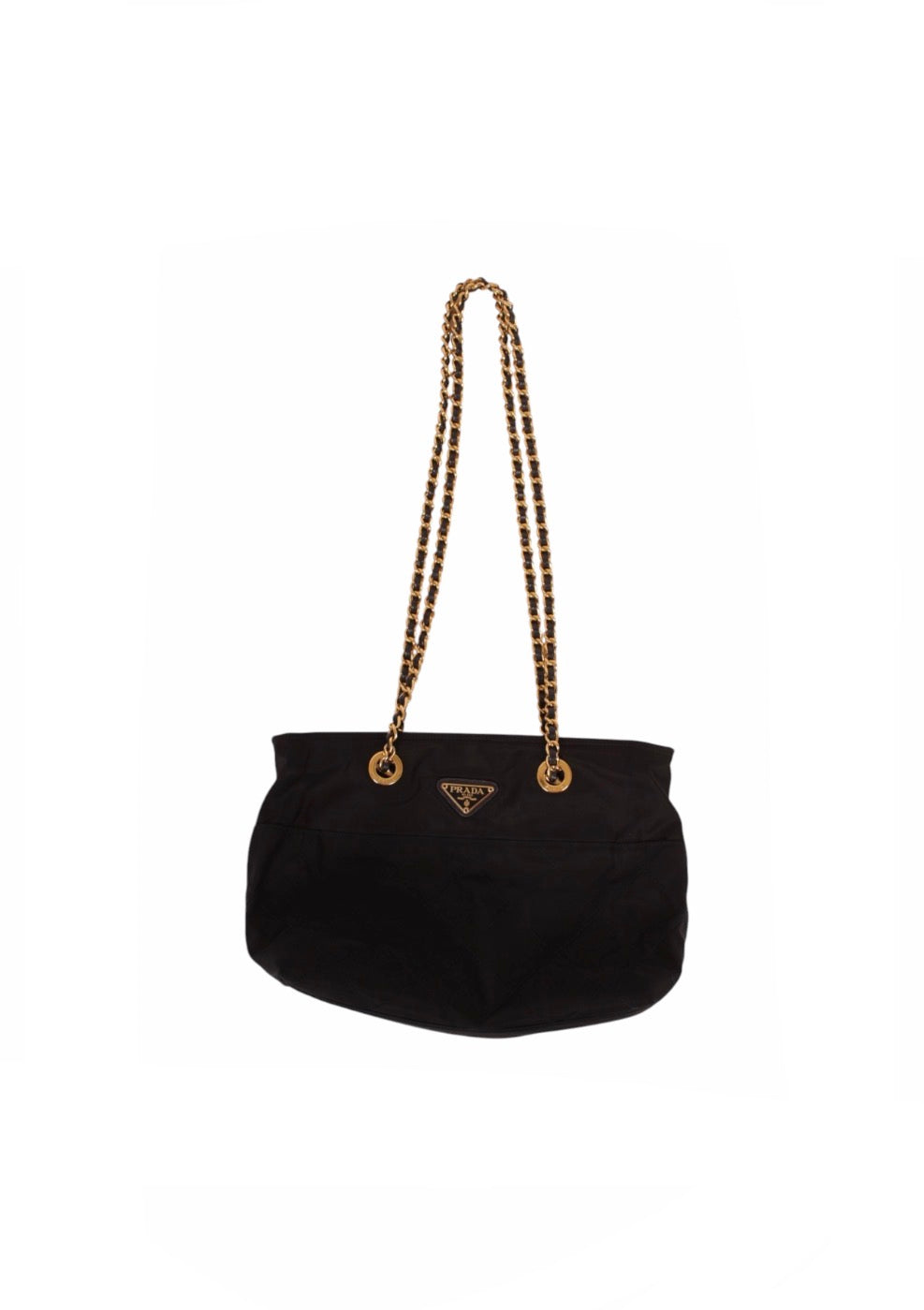 Prada Black and Gold Nylon Bag